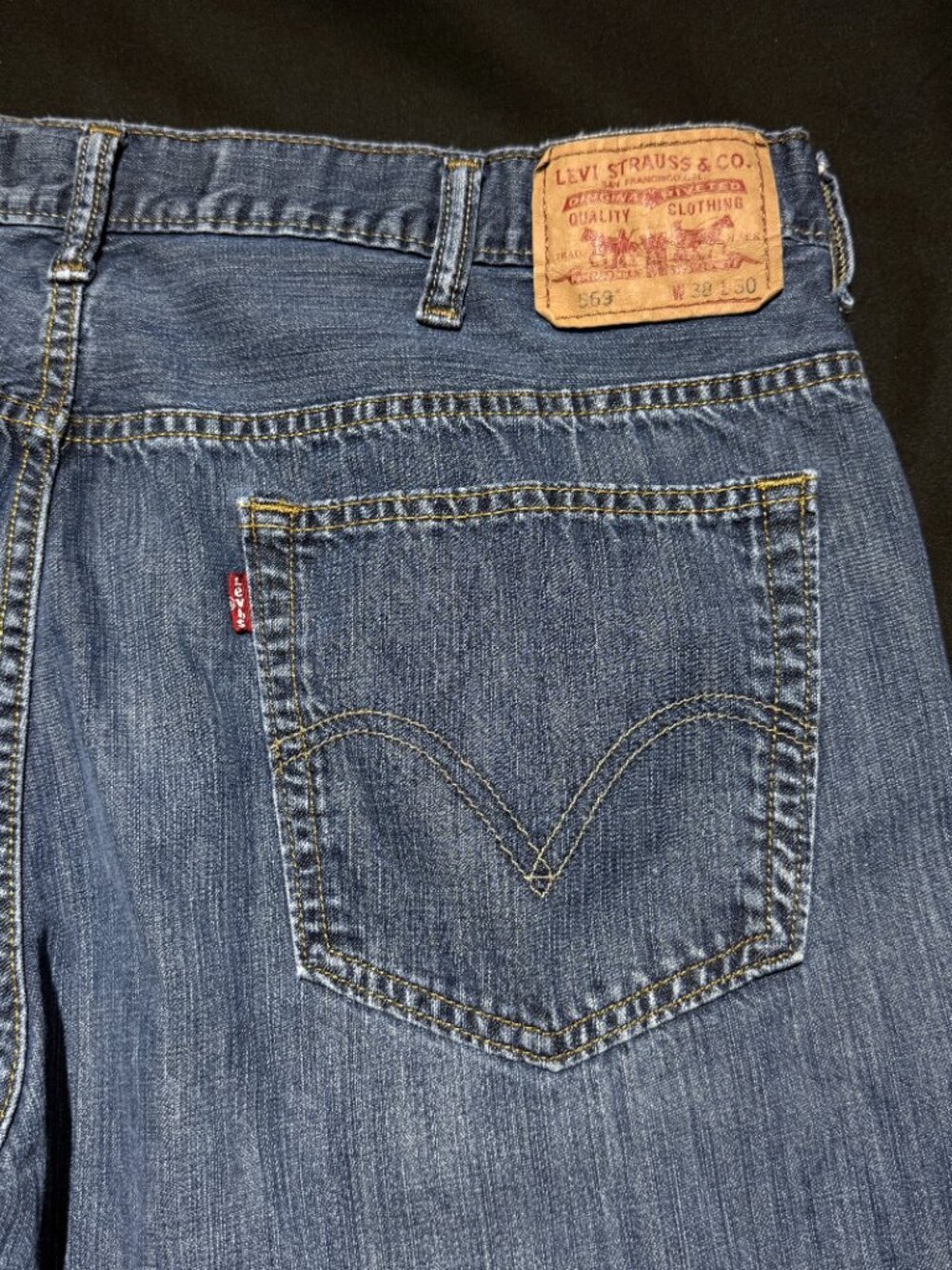 Levi's 569 Mens Loose Fit Jeans 38/30 Blue 100% Cotton Straight Leg 5 Pocket